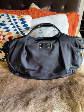 Kate Spade Black Nylon Diaper Bag with Changing Pad